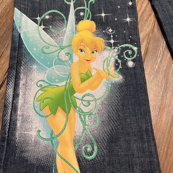 Disney Store Tinkerbell Vintage Embroidered Bootcut Womens Jean Size 12 - Picture 1 of 10